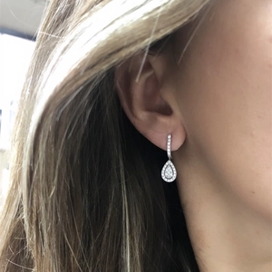 Elegant Waterdrop Zirconia Dangle Earrings For Women Copper Inlaid Silver Tone Bridal Wedding Party Fashion Jewelry