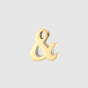 Polished golden stainless steel ampersand symbol pendant for DIY jewelry making