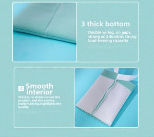 Detailed view of reinforced stitching and durable bottom of this plush jewelry pouch