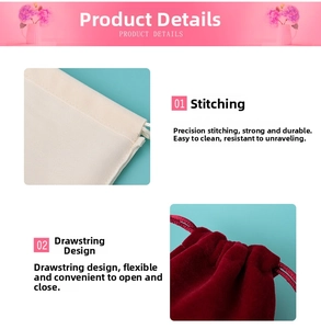 Detail view of durable drawstring pouches with precise stitching for jewelry storage
