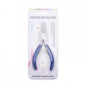 Blue handle jewelry plier in professional blister packaging for DIY jewelry making