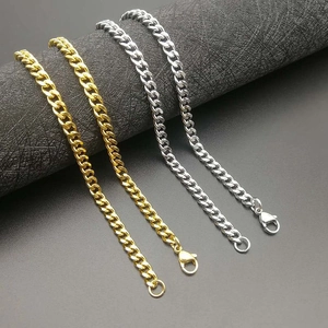 5mm 70cm Cuban link chain necklaces in gold and silver finish with lobster clasp