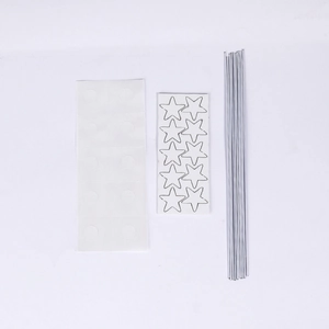 DIY cake topper set with silver metal wires and pre-cut star sponge foam board pieces