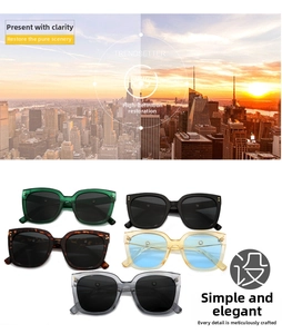 Fashionable oversized thick frame sunglasses in multiple colors showing clear vision detail
