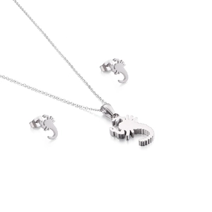 Creative silver scorpion necklace and earrings set made of polished stainless steel