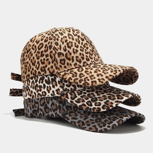 Leopard Print Baseball Cap 100% Cotton Adjustable Metal Buckle Sun Protection Outdoor Leisure Sport Hat Women Men