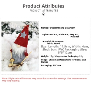 Detail showing forest man gnome ski pendant with dimensions 11.5x4cm on white background