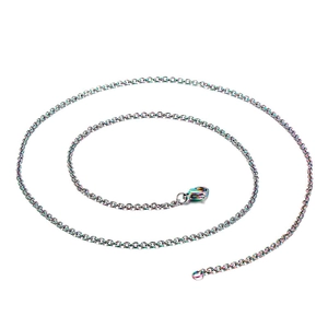 Collier chaîne arc-en-ciel en acier inoxydable avec fermoir mousqueton solide