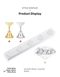 Detailed components of nail art display stand with acrylic base and magnetic alloy tip holders