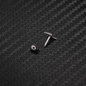 Minimalist stainless steel lightning screw back stud earring in matte gunmetal finish