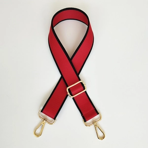 Adjustable 3.8cm red nylon shoulder strap with gold hardware for crossbody bags