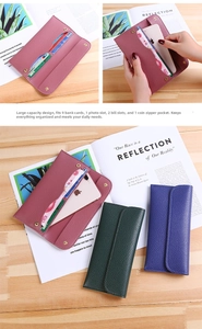 Detail view of large capacity wallet interior showing 9 card slots and cash pockets