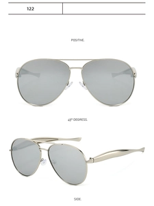 Detailed views of vintage aviator sunglasses with silver metal frame and mirrored lenses