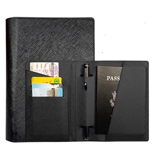 Saffiano PU Leather Passport Holder Multi Functional Travel Cover With Pen Loop And Card Slots Business Minimalist