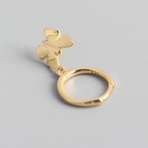 Elegant 925 sterling silver butterfly hoop earrings with gold plated finish for women