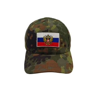 Tactical camouflage baseball cap with Russian double-headed eagle and flag embroidery patch