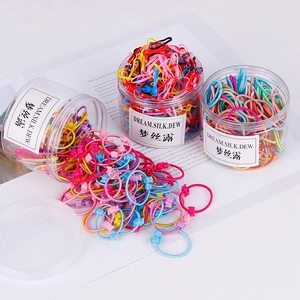 Lot de chouchous colorés haute élasticité pour filles dans un bocal transparent
