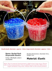 Spécifications de taille pour élastiques à cheveux colorés dans un pot de stockage utile