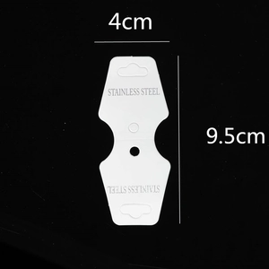 Carte blanche 4x9,5cm pour présentation de bijoux en acier inoxydable et colliers