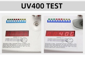 UV400 test showing professional ultraviolet protection for double bridge sunglasses