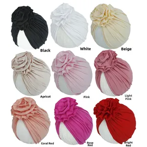 Détails de bonnets bébé à fleurs en neuf couleurs différentes en coton tricoté doux