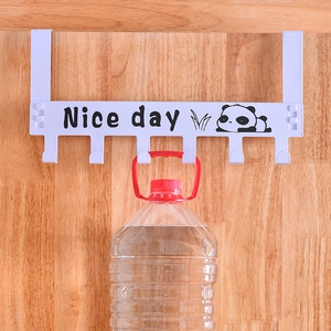 Heavy-duty over the door hook with 6 hangers showing high weight capacity with water bucket