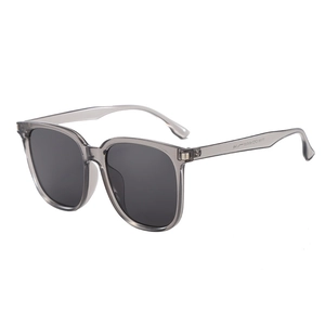 Lunettes de soleil carrées oversize grises avec protection UV pour hommes et femmes