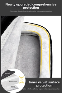 Three-layer protective laptop sleeve structure with shockproof foam and soft velvet lining