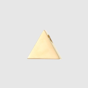 Detailed view of a golden triangle stainless steel DIY jewelry charm with polished finish