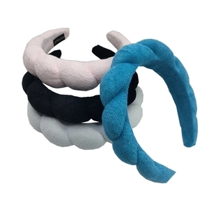 Padded Cloud Headband Terry Cloth Bubble Hairband For Face Washing Skincare Spa Makeup Wide Soft Twisted Hair Accessories