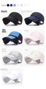 Detailed grid of quick-dry mesh outdoor sun hats available in seven versatile colors