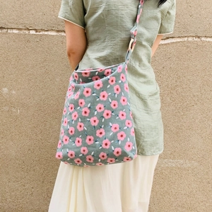 Γυναικεία Τσάντα Corduroy Χιαστί Vintage Floral Camouflage Print Τσάντα Ώμου Hobo Με Ρυθμιζόμενο Λουράκι Και Φερμουάρ