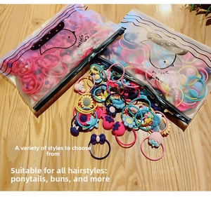 Élastiques à cheveux colorés pour enfants avec fleurs et nœuds en sacs dépolis