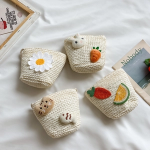Mini Borsa A Tracolla Intrecciata Per Bambini Decorazioni Cartoni Animati Animali Frutta Bimba Principessa
