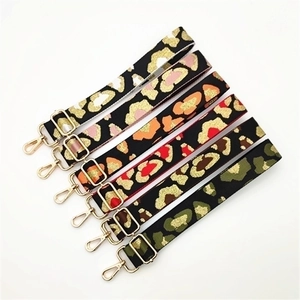 Adjustable Bag Strap Replacement Leopard Print Polyester Webbing Metal Buckle Crossbody Shoulder Handbag Accessories For Women