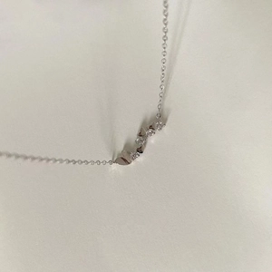 925 silver heart necklace with 14k gold plating and small sparkling cubic zirconia