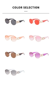 Collection de lunettes de soleil ovales rétro avec monture en métal et verres dégradés