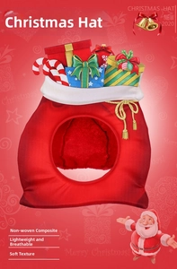 Detailed view of lightweight non-woven Christmas hat with breathable and soft texture