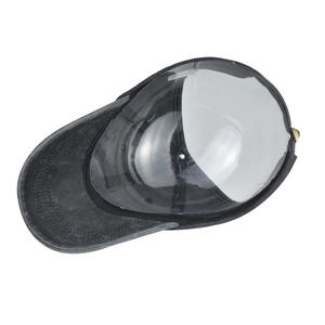 Internal structure of dark gray washed cotton ponytail cap with adjustable metal buckle