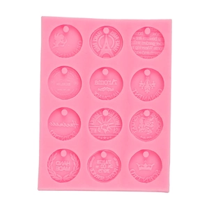 Silicone Mold Multiple Cavity Round Relief Patterns For Aromatherapy Wax Plaster DIY Crafts Jewelry Pendants Cake Decor
