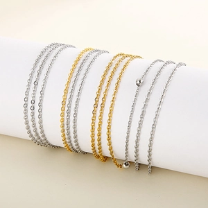 Three-layer stainless steel O-chain necklaces in gold and silver finish for fashion