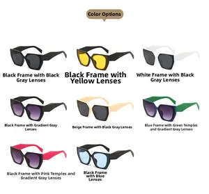 Vue détaillée présentant huit options de lunettes de soleil polygonales tendance et colorées