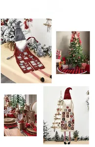 Detailed view of Christmas Gnome advent calendar with 24 numbered pockets for holiday countdown