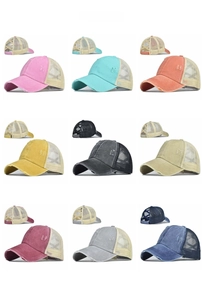 Affichage des couleurs de casquettes de baseball délavées pour queues de cheval