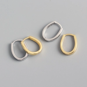 Minimalist Hoop Earrings 925 Sterling Silver Geometric Horseshoe U-Shaped Polished Versatile Jewelry For Women