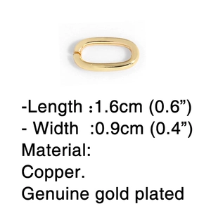 Tabella taglie dettagliata per connettore a maglia da 1,6cm in rame placcato oro