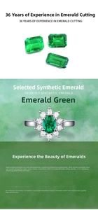 Detail view of snowflake ring with green lab-grown emerald and sparkling zircon stones