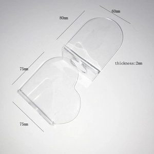 Clear acrylic makeup palette set with semi-circle and heart shapes including size markings