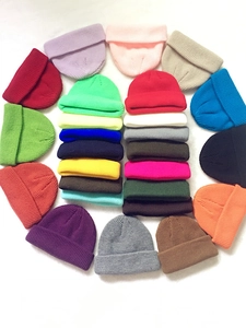 Knitted Beanie Hat Warm Solid Color Cuffed Acrylic Skullcap Outdoor Winter Autumn For Women Men