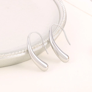 Minimalist Stainless Steel Water Drop Hook Earrings For Women Elegant Geometric Teardrop Dangle Earrings Fashion Jewelry